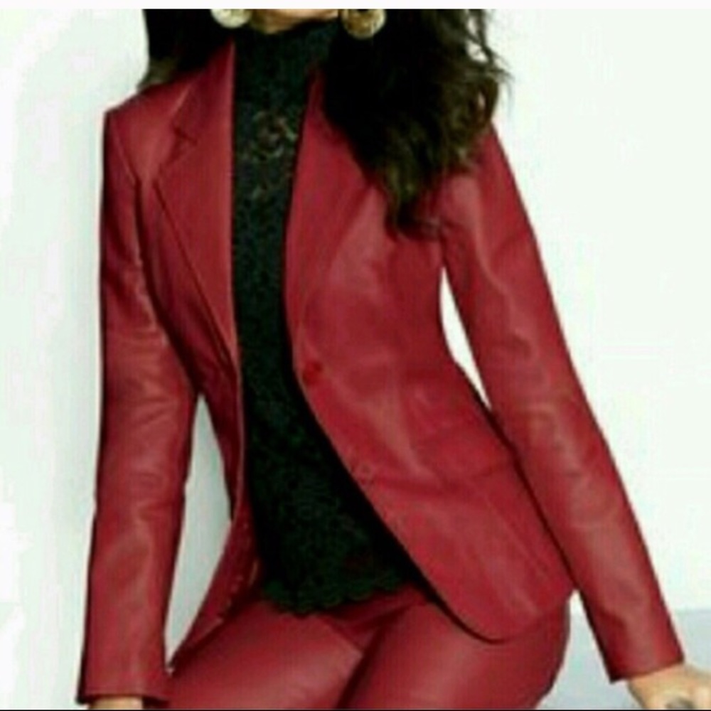 COPY - Red leather coat